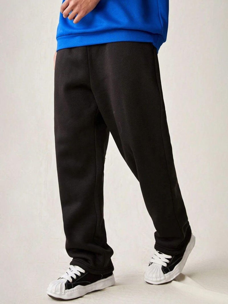 FLYNOFF Black Solil Loose Fit Track Pant - Image 2